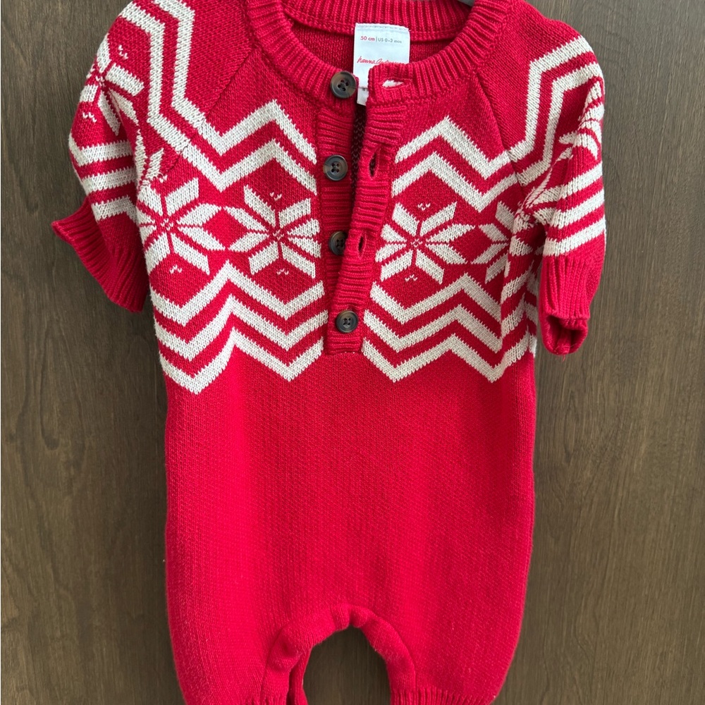 Hanna’s holiday romper Red and White